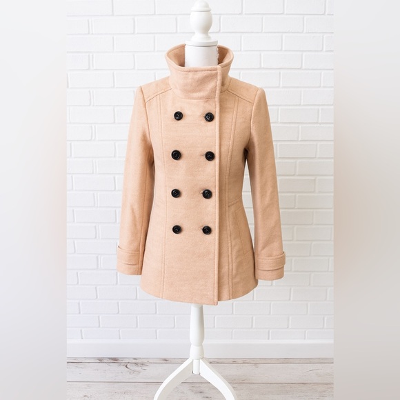 H&M Women's Pink Double-Breasted Pea Coat Size 6 - Picture 1 of 12